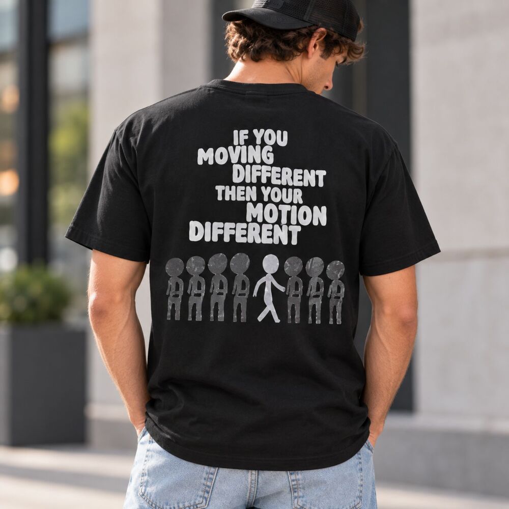 Moving Different Men’s Graphic T Shirt Medium Black Streetwear Tee NWT